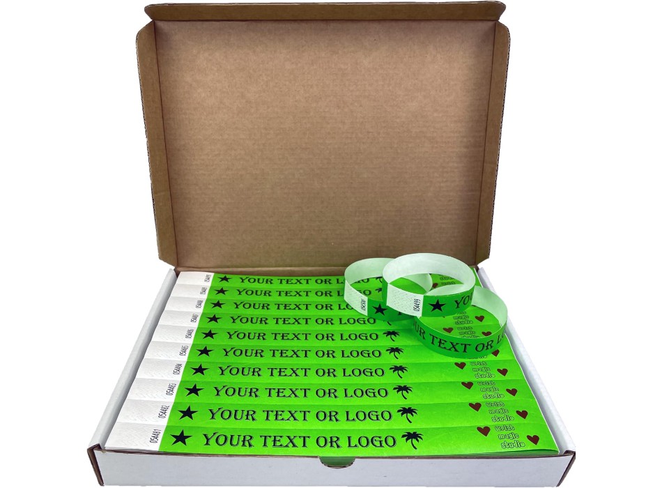 Braccialetti Identificativi Tyvek® Personalizzabili con Stampa Nera FullGadgets.com