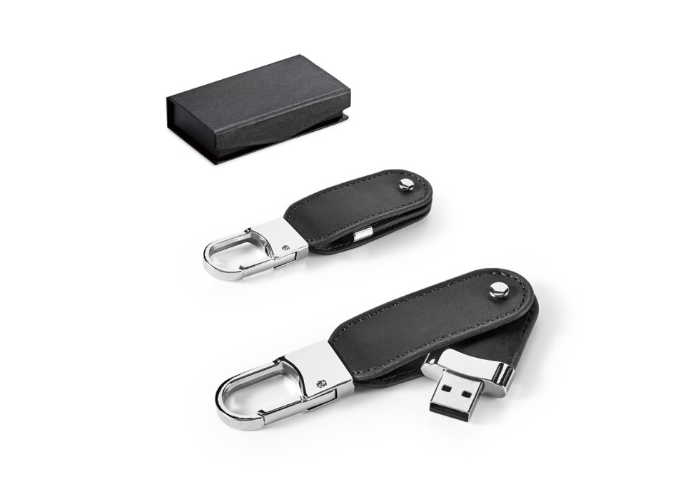 BRAGG 8GB. Memoria USB da 8 GB in PU e con clip a moschettone FullGadgets.com