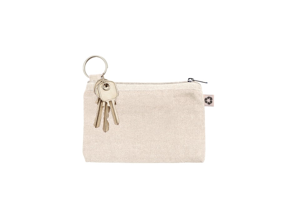 Bustina in cotone riciclato 220 g/m&sup2;  con anello portachiavi interno estraibile FullGadgets.com