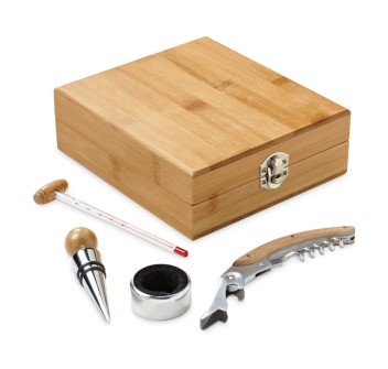 CABERNET. Set da vino in bambù, zinco e acciaio inox FullGadgets.com