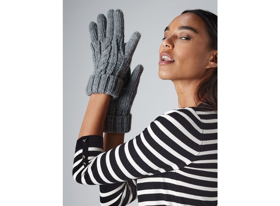 Cable Knit Melange Gloves FullGadgets.com