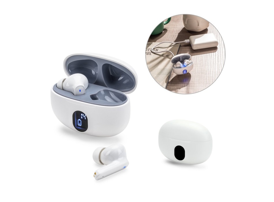 CAETANO. Auricolari wireless con 4 ore di autonomia in ABS riciclato (100% rABS) FullGadgets.com