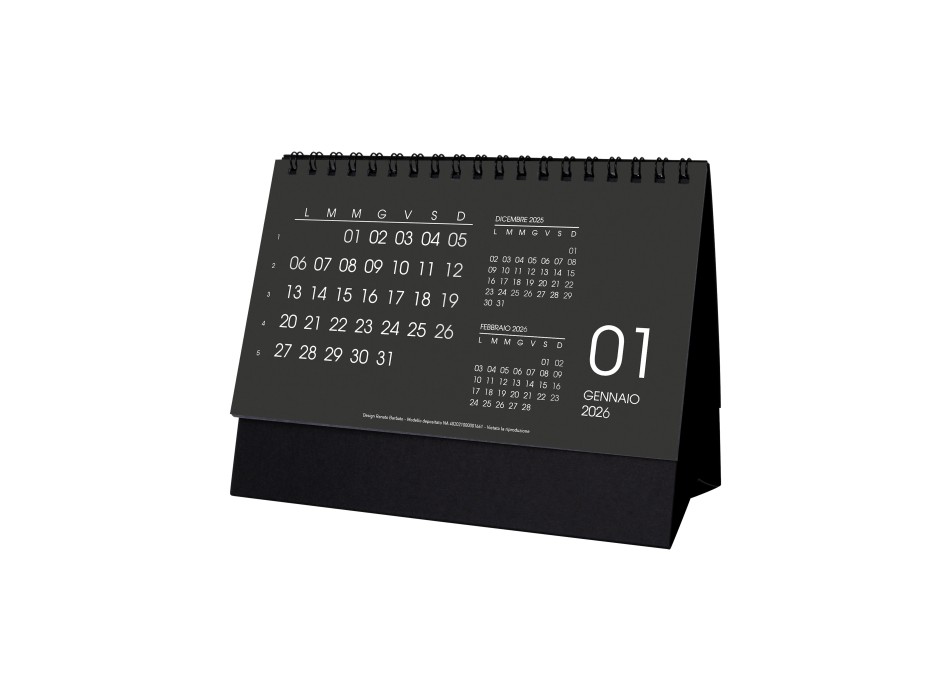 Calendario 2026 da tavolo mensile, 13 fogli su cartoncino bianco o nero FullGadgets.com
