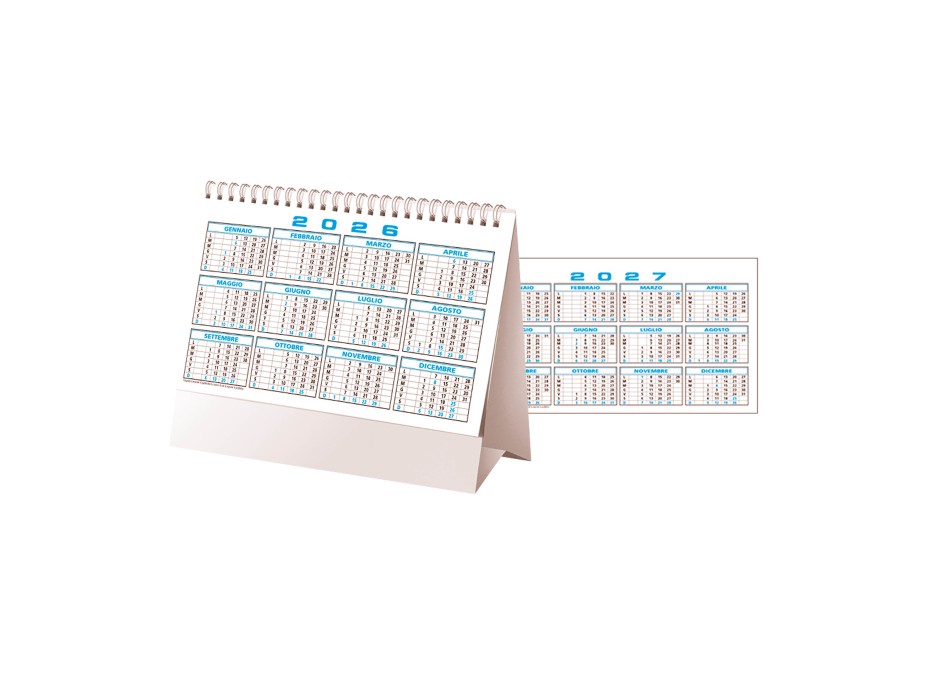 Calendario 2026 da tavolo mensile bicolore, 13 fogli su carta patinata opaca FullGadgets.com