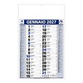 Calendario 2026 da muro mensile bicolore, 12 fogli, su carta patinata, termosaldato