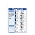 Calendario 2026 da muro mensile bicolore, 12 fogli, su carta patinata, termosaldato