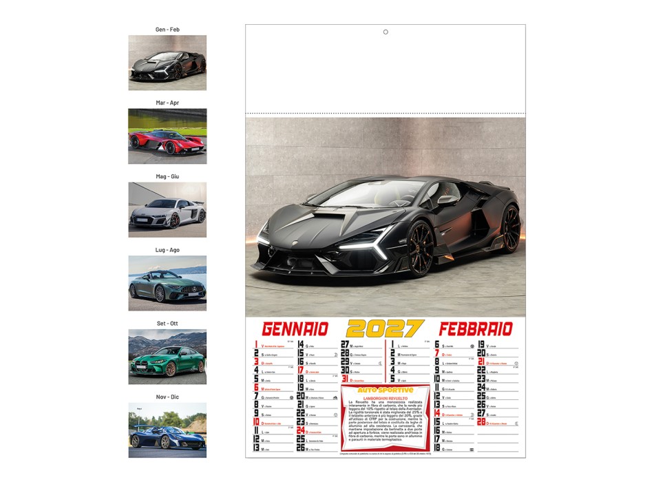 Calendario 2027 da parete mensile, 6 fogli illustrati in carta patinata da 130 g/m FullGadgets.com