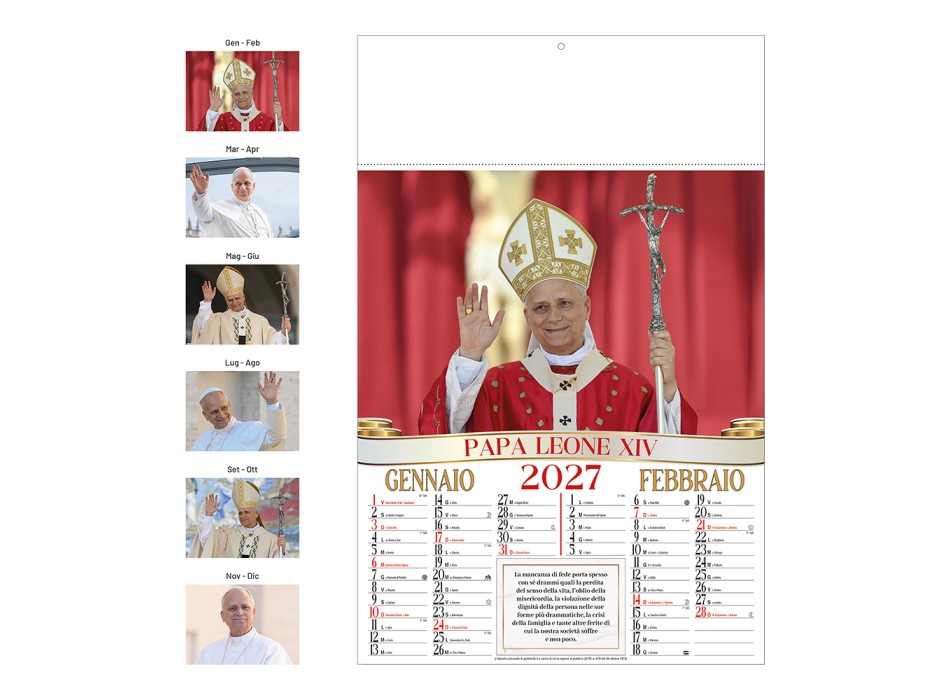 Calendario 2027 da parete mensile, 6 fogli illustrati in carta patinata da 130 g/m FullGadgets.com