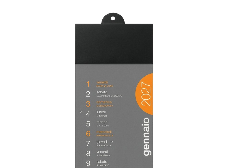 Calendario 2027 da parete mensile in cartoncino nero da 300 g/m2 FullGadgets.com