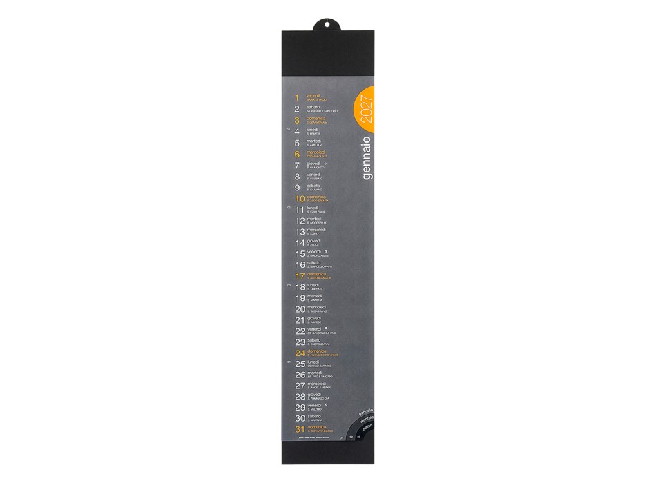 Calendario 2027 da parete mensile in cartoncino nero da 300 g/m2 FullGadgets.com