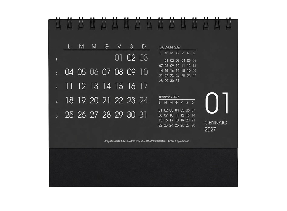 Calendario 2027 da tavolo mensile, 13 fogli FullGadgets.com