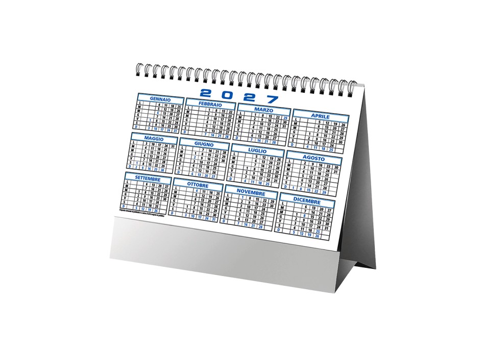 Calendario 2027 da tavolo mensile bicolore, 13 fogli su carta patinata opaca FullGadgets.com