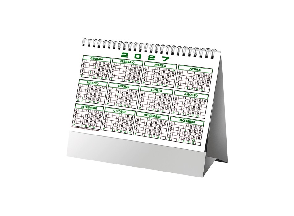 Calendario 2027 da tavolo mensile bicolore, 13 fogli su carta patinata opaca FullGadgets.com