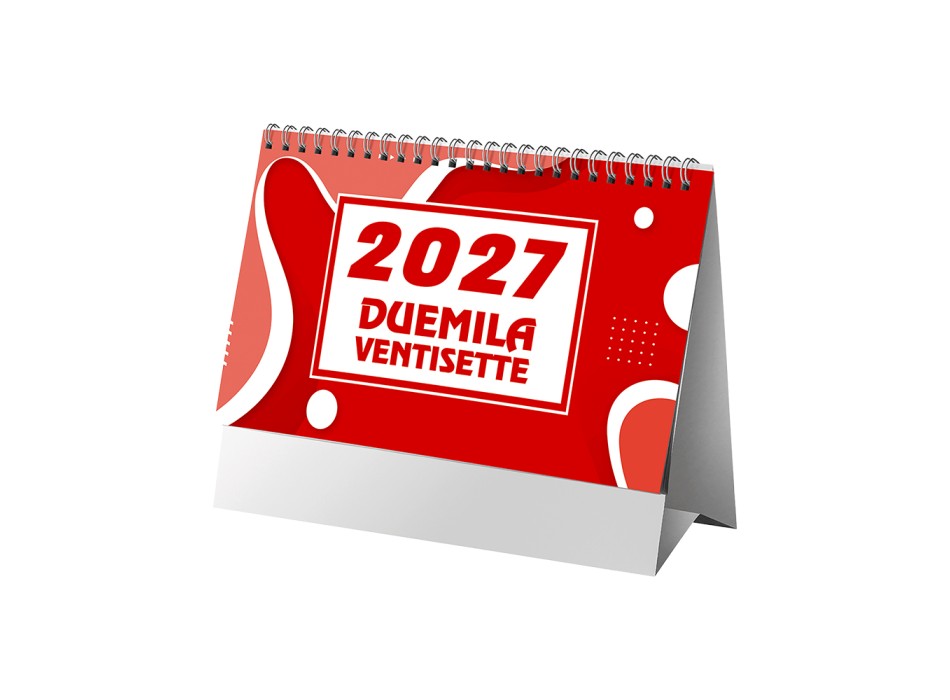 Calendario 2027 da tavolo mensile bicolore, 13 fogli su carta patinata opaca FullGadgets.com