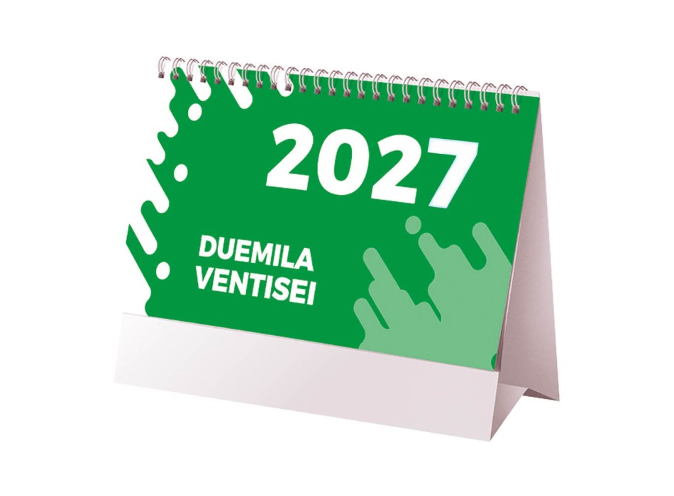 Calendario 2027 da tavolo mensile bicolore, 13 fogli su carta patinata opaca FullGadgets.com