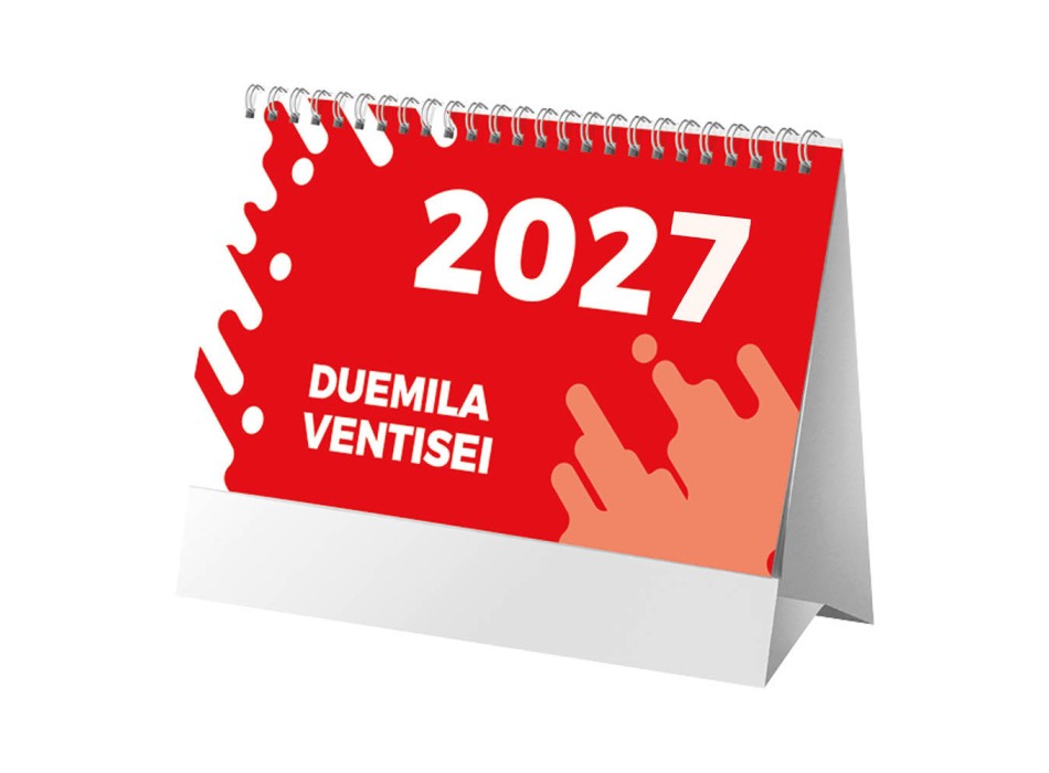 Calendario 2027 da tavolo mensile bicolore, 13 fogli su carta patinata opaca FullGadgets.com