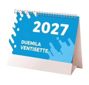 Calendario 2027 da tavolo mensile bicolore, 13 fogli su carta patinata opaca FullGadgets.com