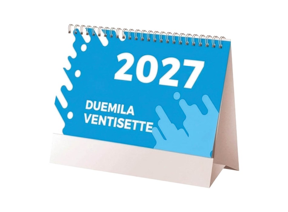 Calendario 2027 da tavolo mensile bicolore, 13 fogli su carta patinata opaca FullGadgets.com