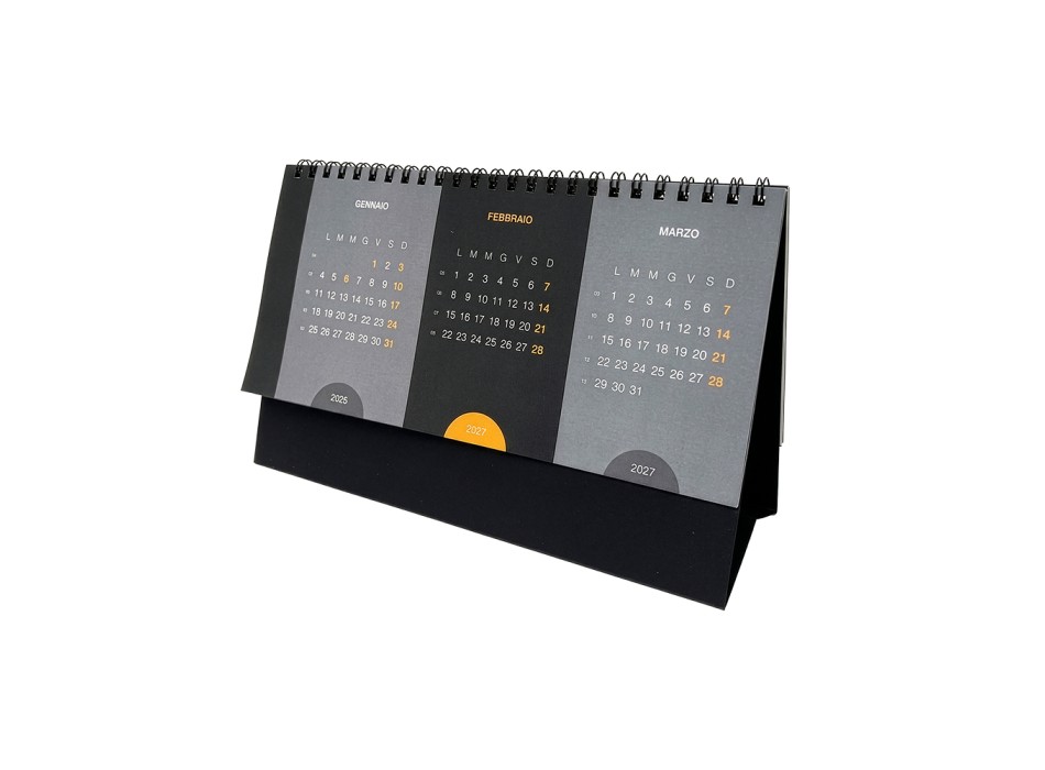 Calendario 2027 da tavolo mensile in cartoncino nero da 300 g/m2 FullGadgets.com