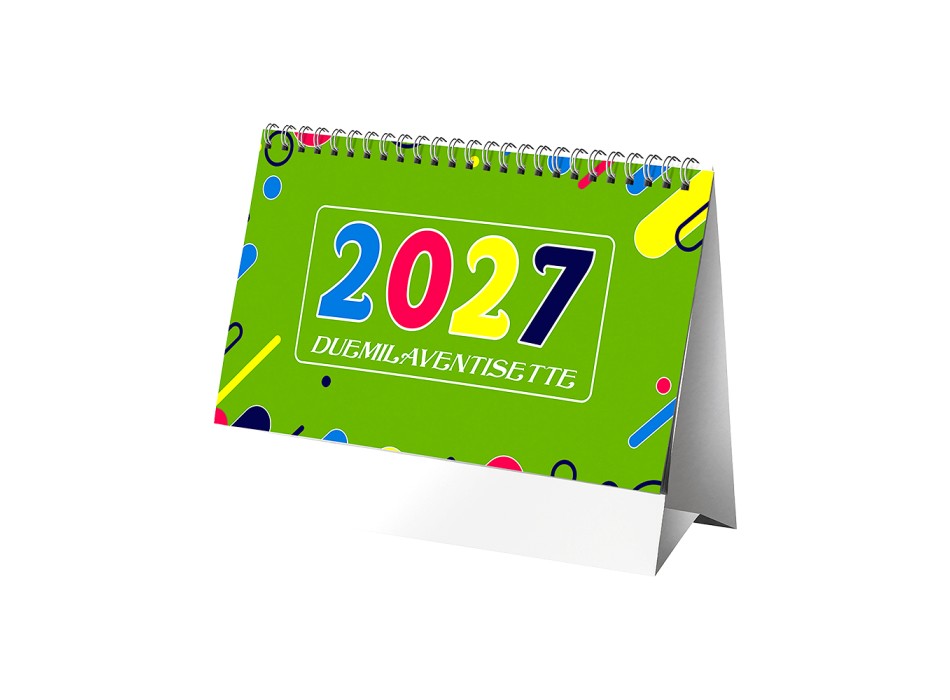 Calendario 2027 da tavolo mensile multicolore, 13 fogli su carta patinata opaca FullGadgets.com