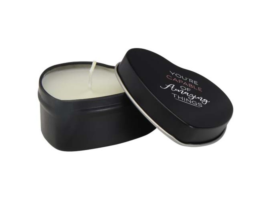Candela in scatola di latta a forma di cuore all'aroma di vaniglia Blissful FullGadgets.com