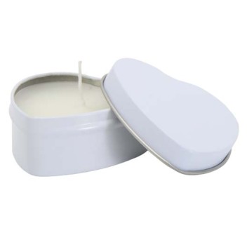 Candela in scatola di latta a forma di cuore all'aroma di vaniglia Blissful FullGadgets.com
