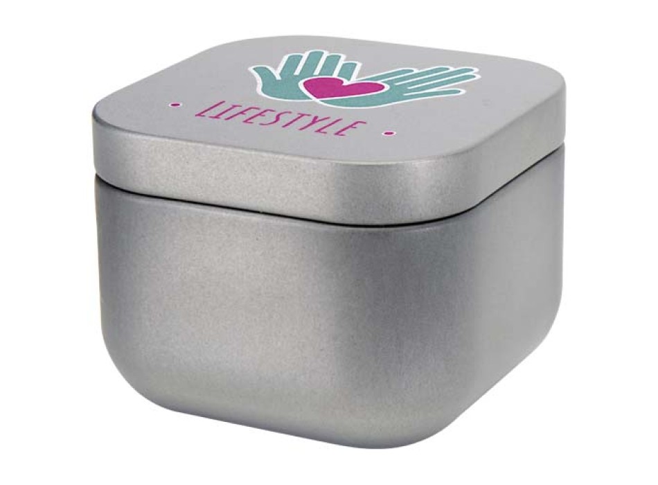Candela in scatola di latta quadrata all'aroma di vaniglia Tindra FullGadgets.com
