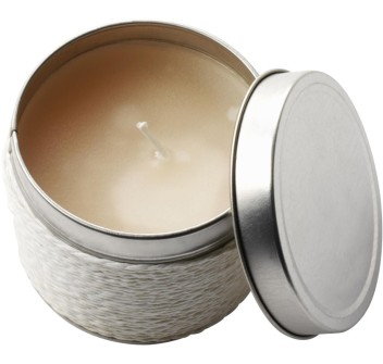 Candela profumata in scatola di metallo rivestita in corda Zora FullGadgets.com