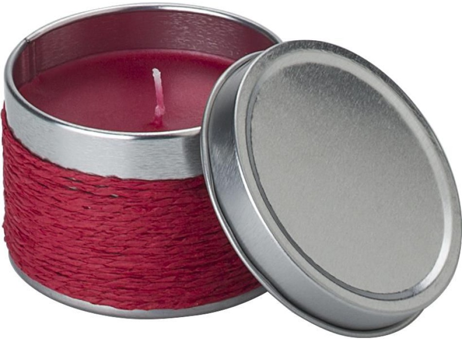 Candela profumata in scatola di metallo rivestita in corda Zora FullGadgets.com