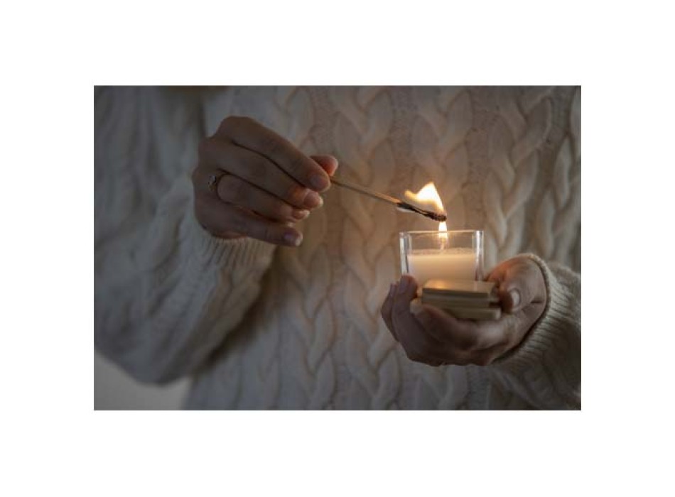 Candela quadrata in vetro con coperchio in bambù Ambra FullGadgets.com