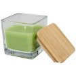 Candela quadrata in vetro con coperchio in bambù Ambra FullGadgets.com