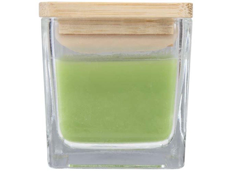 Candela quadrata in vetro con coperchio in bambù Ambra FullGadgets.com