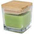 Candela quadrata in vetro con coperchio in bambù Ambra FullGadgets.com