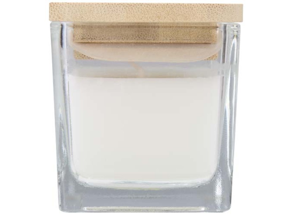 Candela quadrata in vetro con coperchio in bambù Ambra FullGadgets.com