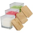Candela quadrata in vetro con coperchio in bambù Ambra FullGadgets.com