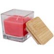 Candela quadrata in vetro con coperchio in bambù Ambra FullGadgets.com