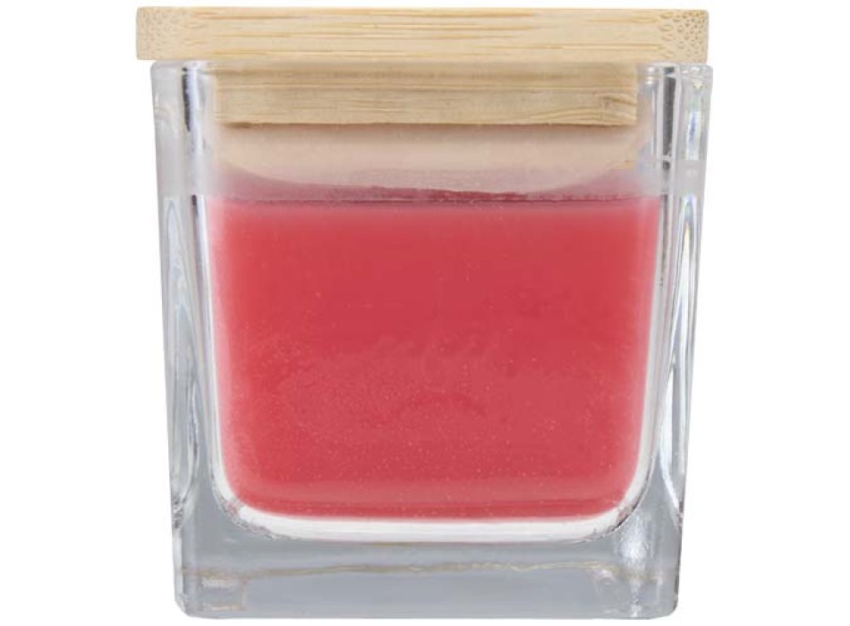 Candela quadrata in vetro con coperchio in bambù Ambra FullGadgets.com