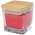 Candela quadrata in vetro con coperchio in bambù Ambra FullGadgets.com