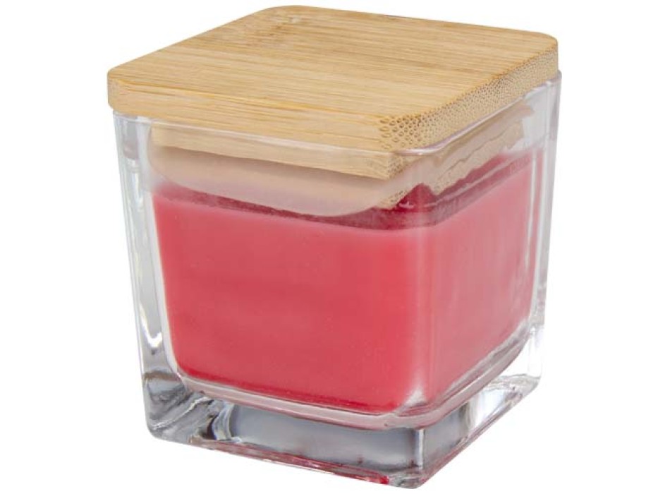 Candela quadrata in vetro con coperchio in bambù Ambra FullGadgets.com