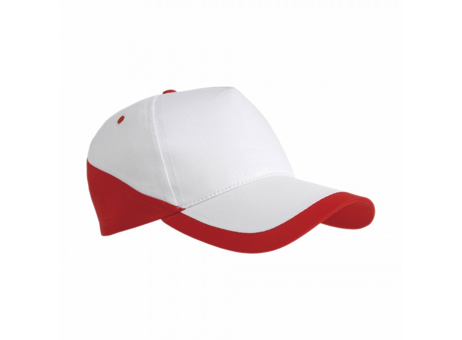 Cappellino in cotone, 5 pannelli, base bianca e bordi colorati FullGadgets.com