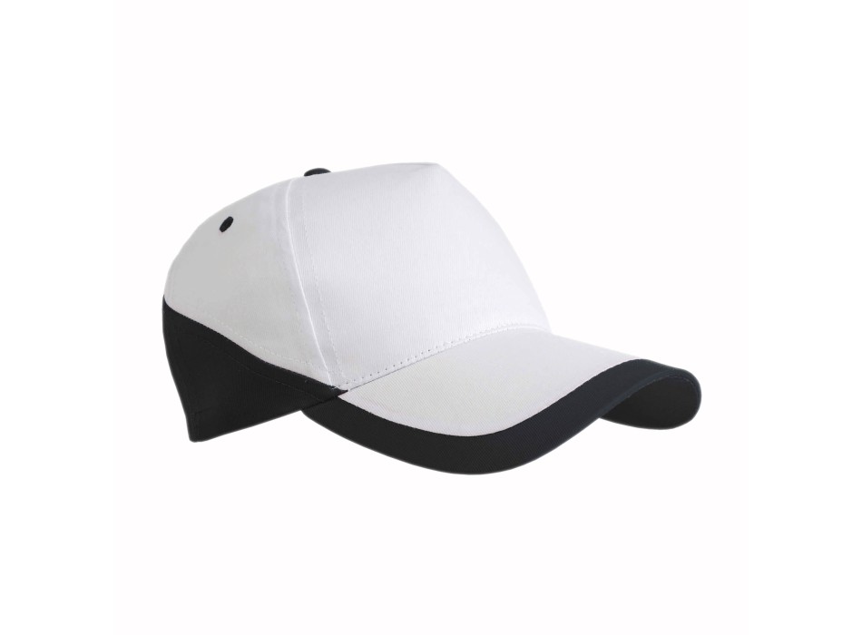 Cappellino in cotone, 5 pannelli, base bianca e bordi colorati FullGadgets.com