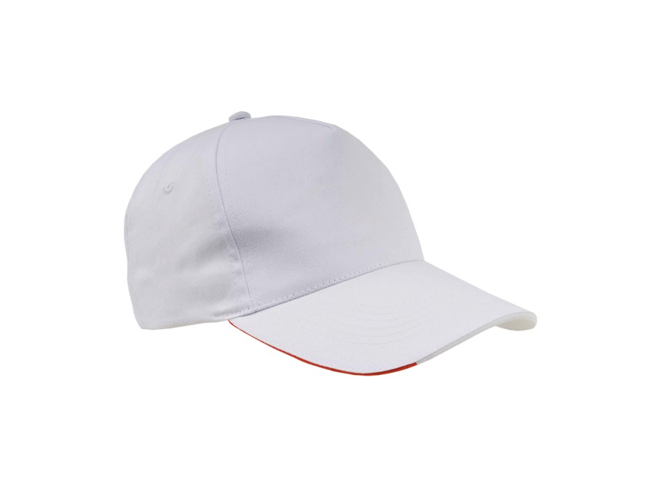 Cappellino in cotone, 5 pannelli con profilo e ricamo tricolore FullGadgets.com