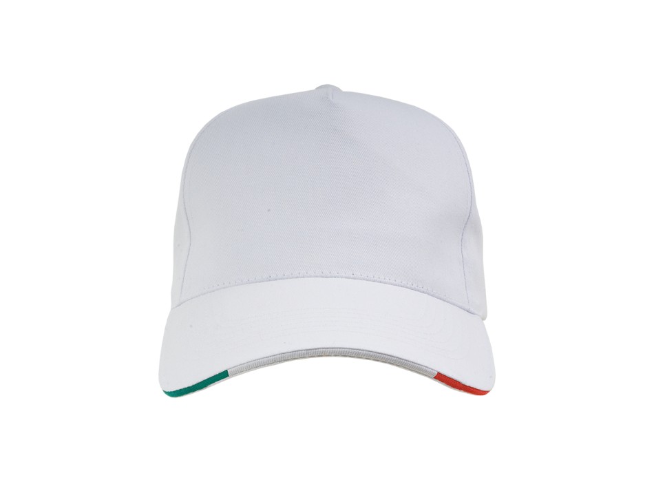 Cappellino in cotone, 5 pannelli con profilo e ricamo tricolore FullGadgets.com