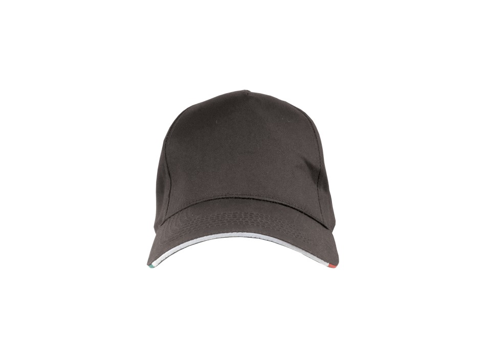 Cappellino in cotone, 5 pannelli con profilo e ricamo tricolore FullGadgets.com