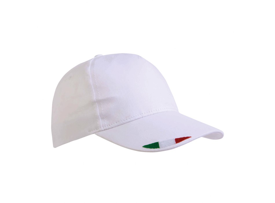 Cappellino in cotone, 5 pannelli con ricamo tricolore FullGadgets.com