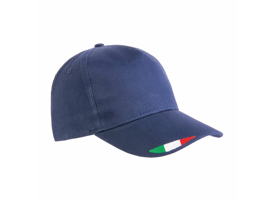 Cappellino in cotone, 5 pannelli con ricamo tricolore FullGadgets.com