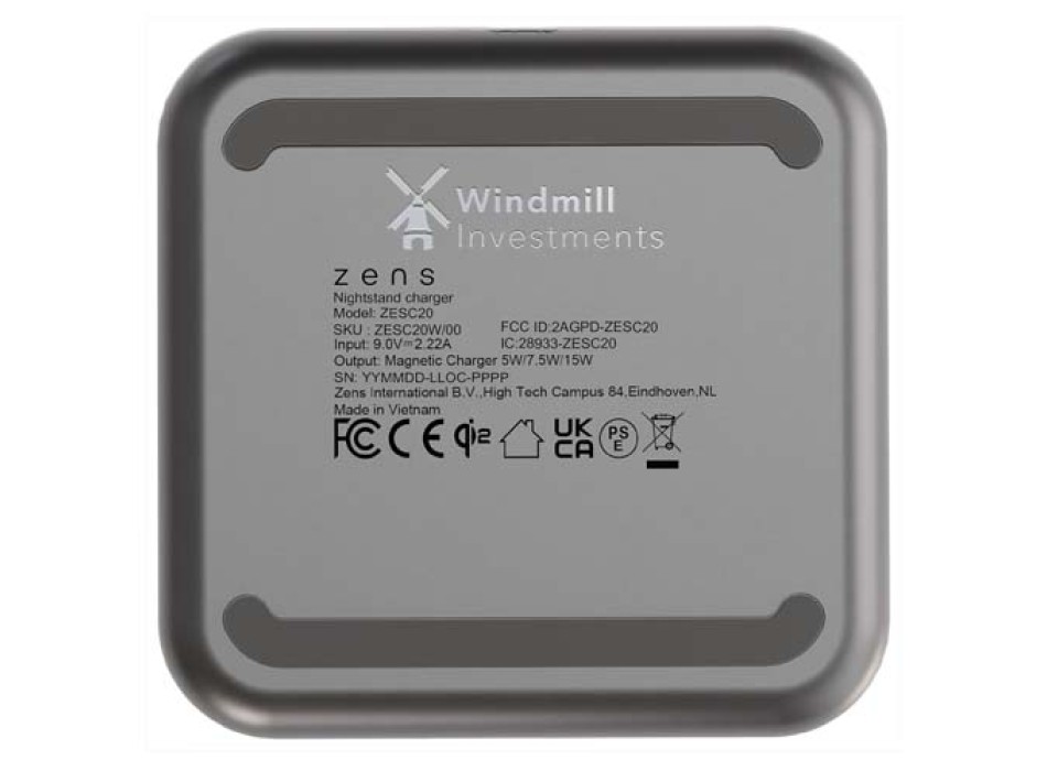 Caricabatterie magnetico da comodino da 15 W Zens FullGadgets.com