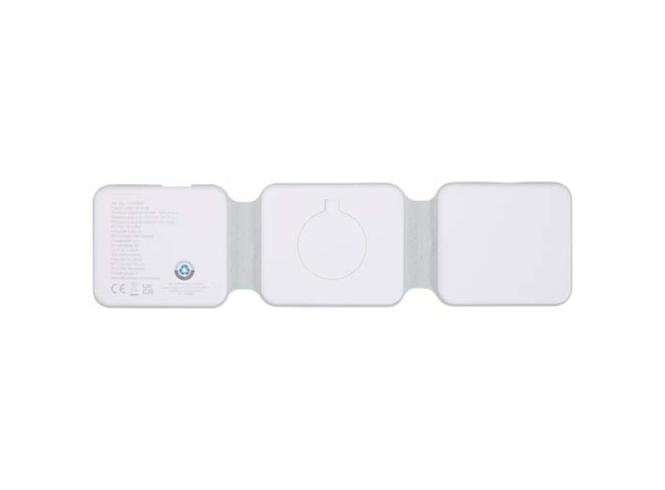 Caricabatterie wireless 3 in 1 da 15 W pieghevole in plastica riciclata Armus FullGadgets.com