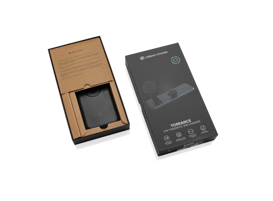 Caricatore magnetico 15W 3 in 1 Urban Vitamin Torrance RCS FullGadgets.com