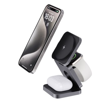 Caricatore pieghevole 15W 3in1 Terra in alluminio riciclato FullGadgets.com